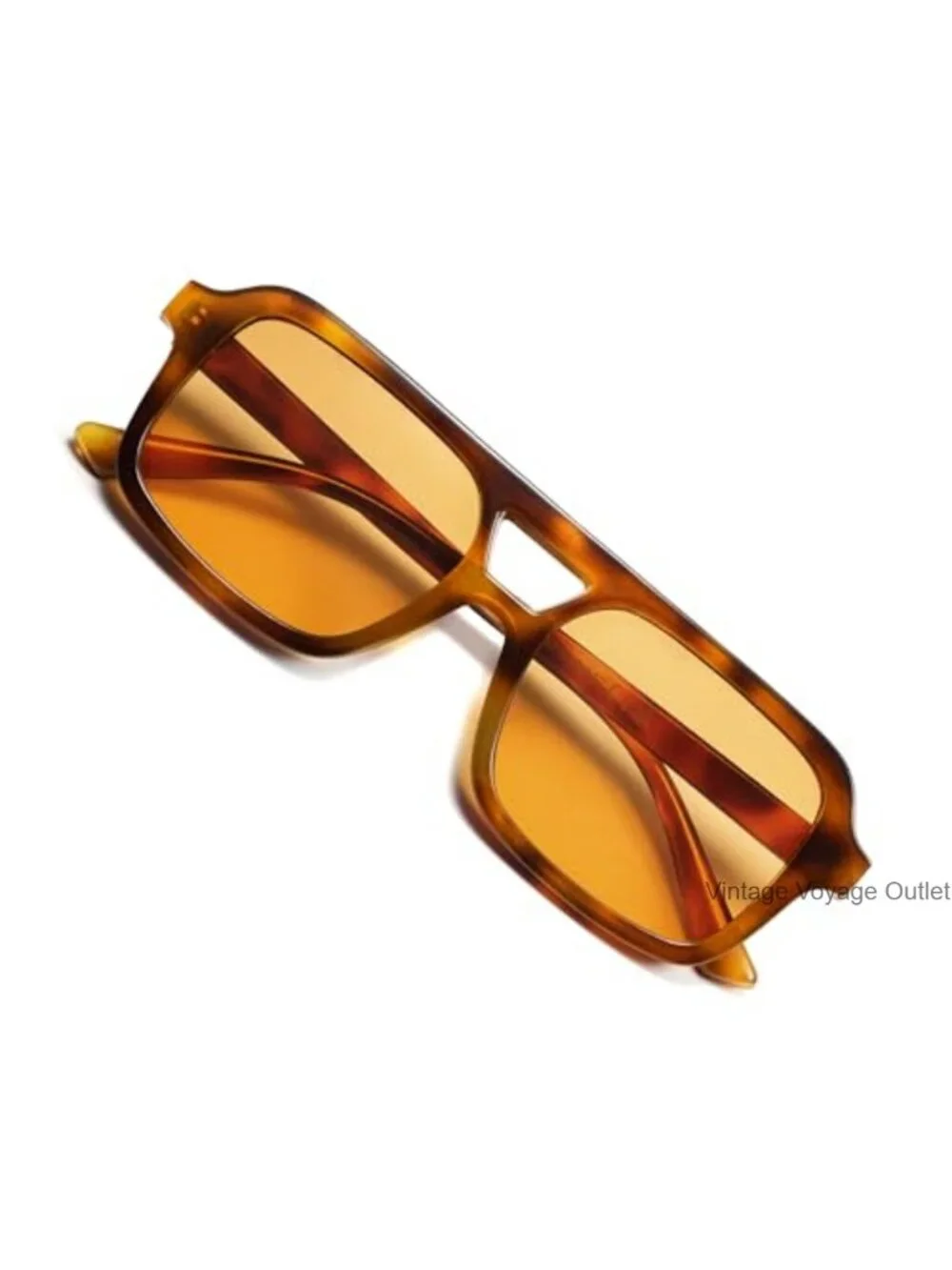Retro 70s Square Aviator Sunglasses UV400 Plastic Frame Unisex